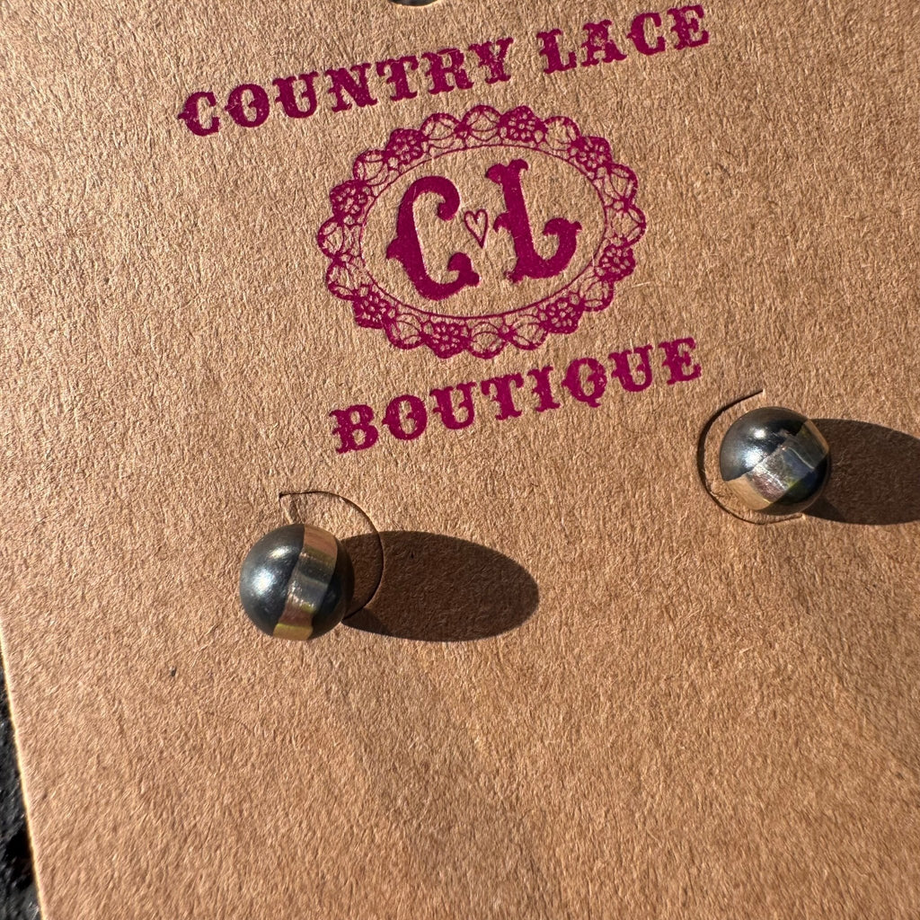 6mm Sterling Silver Navajo Pearl Stud Earring - Country Lace Boutique