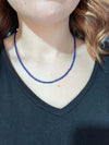 18 inch Full Lapis Heishe Genuine Necklace