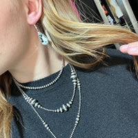 White Buffalo w/ Silver Detail French Hook Sterling Silver Earring