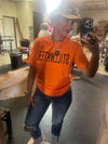 Black Stillwater in Orange T-shirt