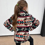 Natural Powder River Aztec Printed Fleece Pullover