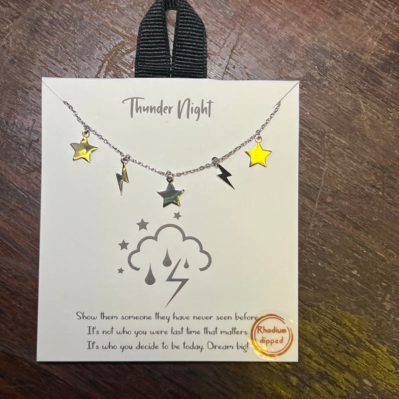 Silver Thunder Night Fashion Necklace
