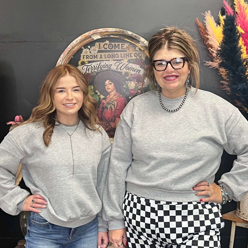 Heather Grey Crop Sweatshirt
