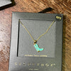 Dainty Turquoise Boot Gold Fashion Necklace