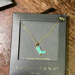 Dainty Turquoise Boot Gold Fashion Necklace