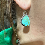 Green Turquoise Dangle Genuine Earring