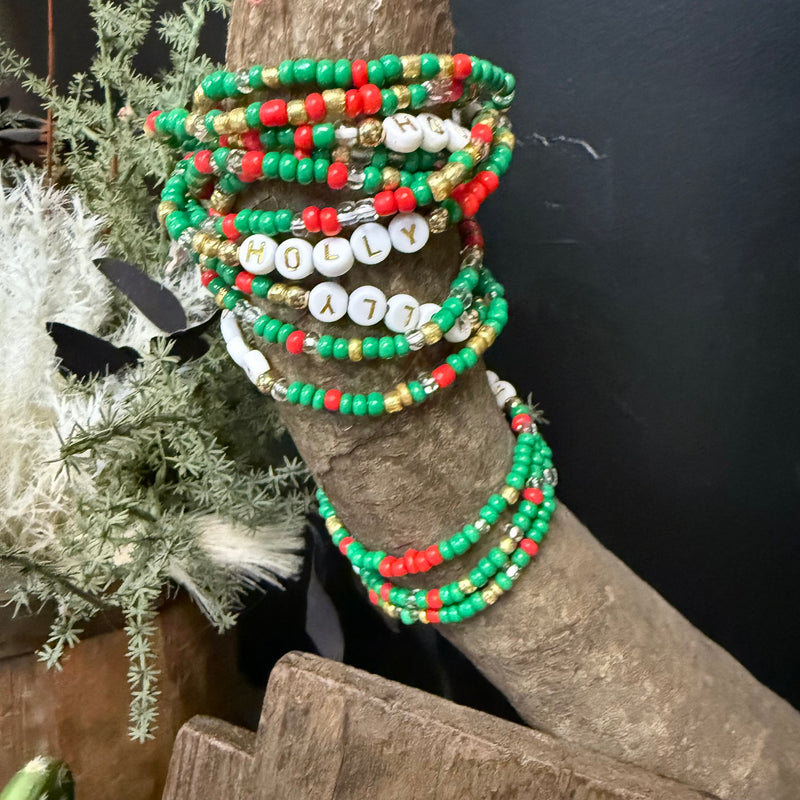 Fun Beaded Holly Bracelet