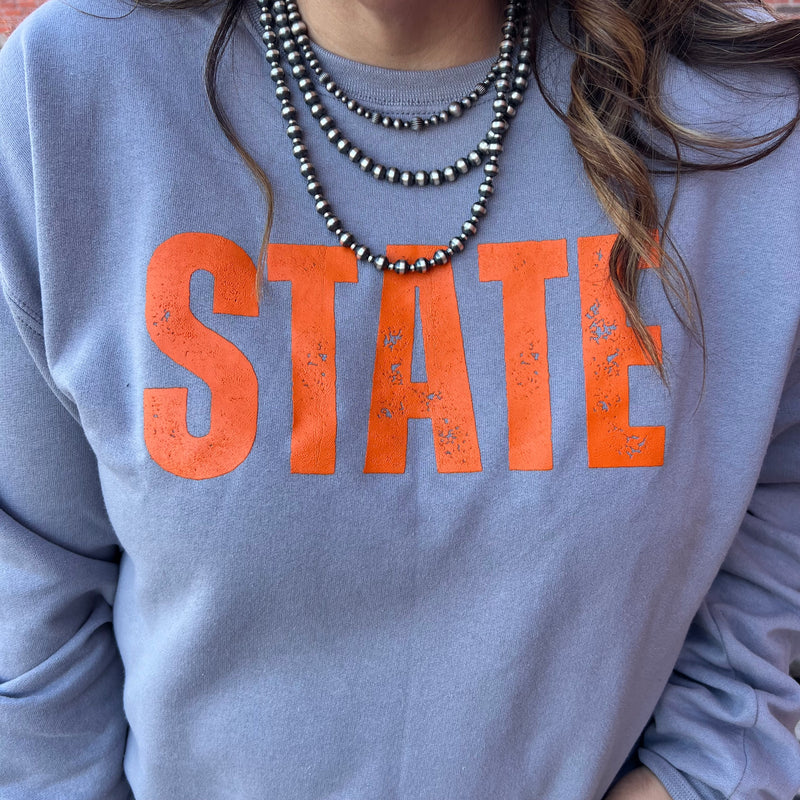 Orange Rock Grey STATE Sweatshirt.