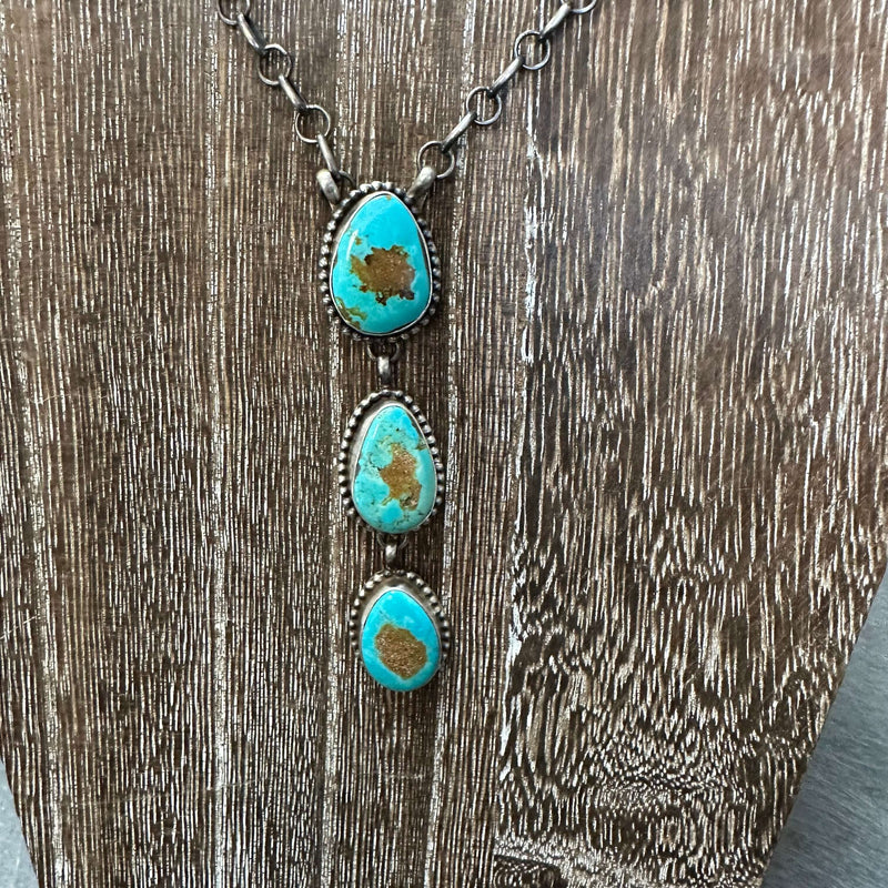 Gorgeous Drop Turquoise Genuine Necklace