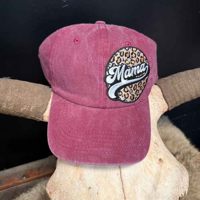 Leopard Mama Maroon Custom Trucker Hat