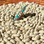 Orange and Turquoise Oval Cluster Genuine Ring