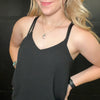 Black Razor Back Flowy Tank Top