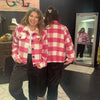 Pink Checkered Crop Jacket