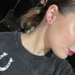Tiny Red Heart Gold Post Stud Fashion Earrings