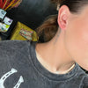 Tiny Pink Heart Gold Post Stud Fashion Earrings