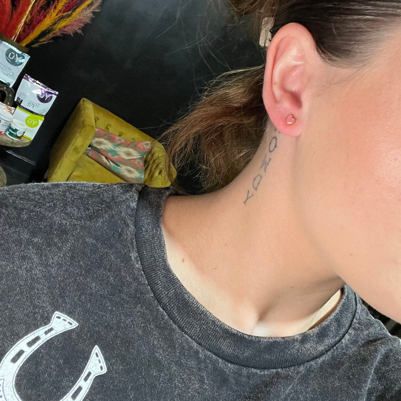 Tiny Pink Heart Gold Post Stud Fashion Earrings