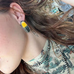 Bumble Bee Oval with Rope Detail Post Sterling Silver Earring
