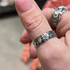 Tooled Floral Sterling Genuine Ring