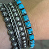 Square Turquoise Kingman Bangle Genuine Bracelet