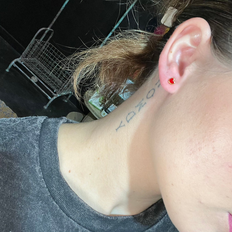 Tiny Red Heart Gold Post Stud Fashion Earrings