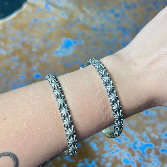 Starburst Full Sterling Silver Bangle