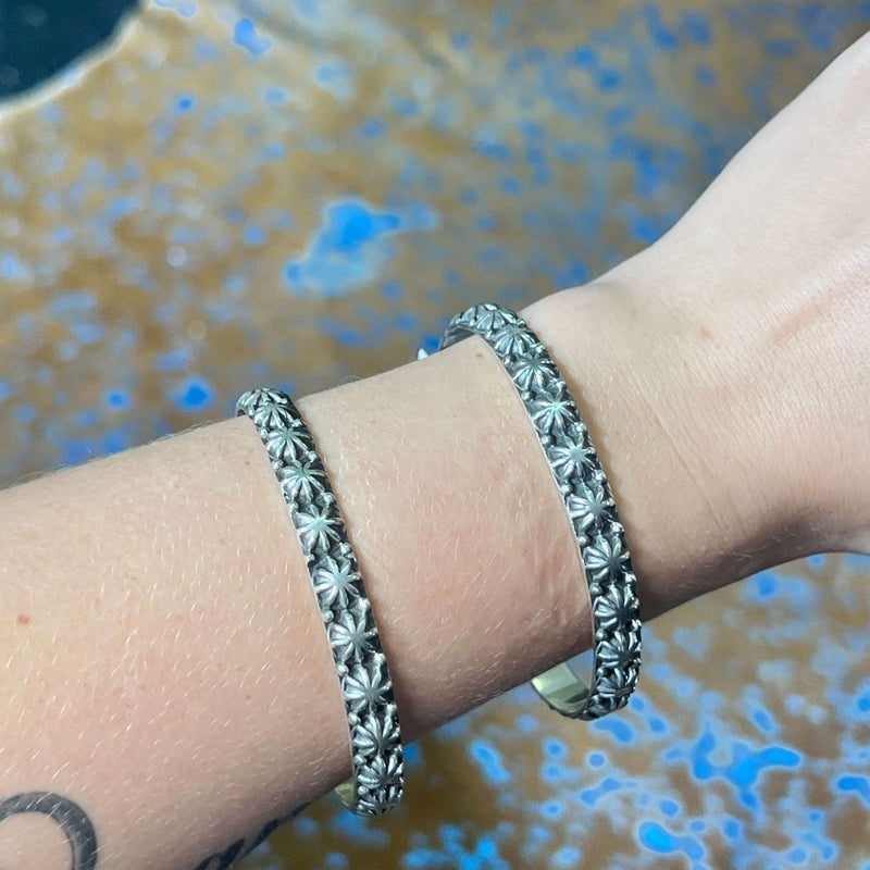 Starburst Full Sterling Silver Bangle