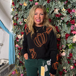 SO ME Pumpkin Embroidered Halloween Thanksgiving Sweater