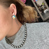 Gorgeous Square Turquoise & Spiny Post Genuine Earring