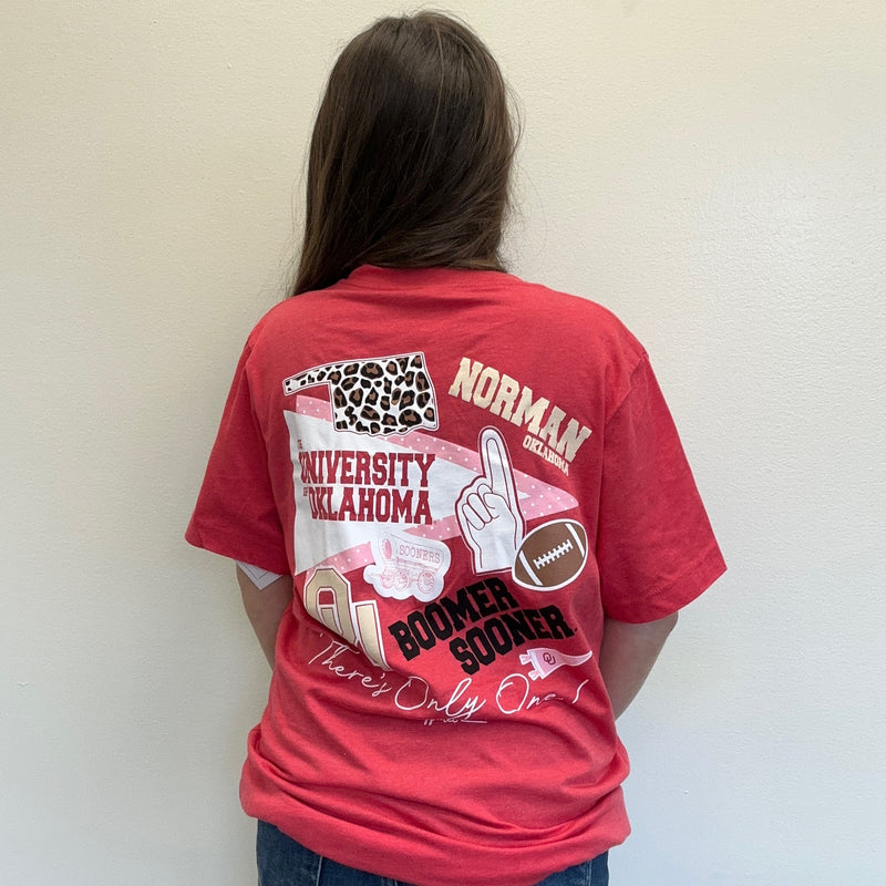 University of Oklahoma Modern Storyboard V-Neck Short Sleeve T Shirt