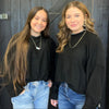 Black Super Soft Inside Out Crop Long Sleeve Sweater