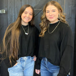 Black Super Soft Inside Out Crop Long Sleeve Sweater