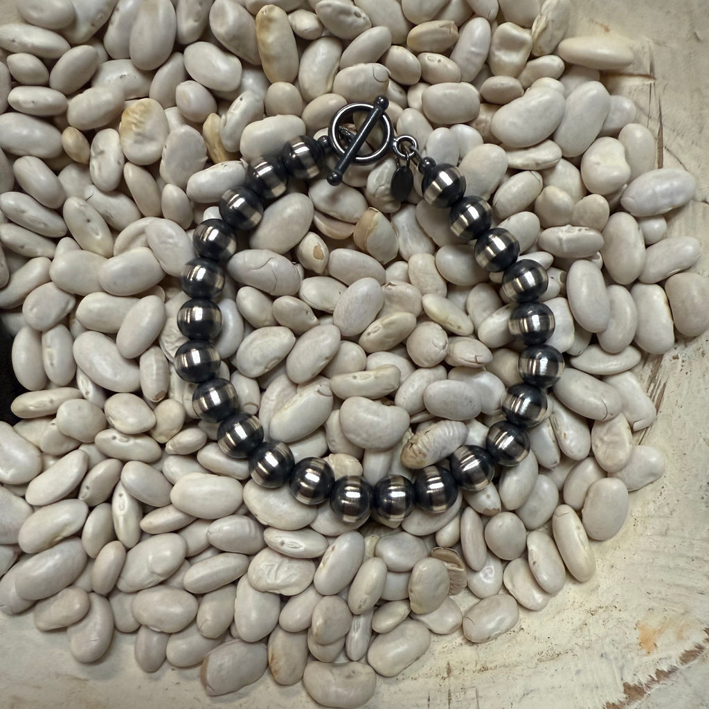 7 inch 8mm Navajo Pearl Toggle Clasp Genuine Bracelet