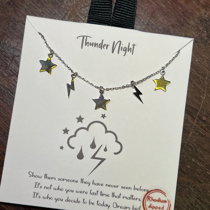 Silver Thunder Night Fashion Necklace