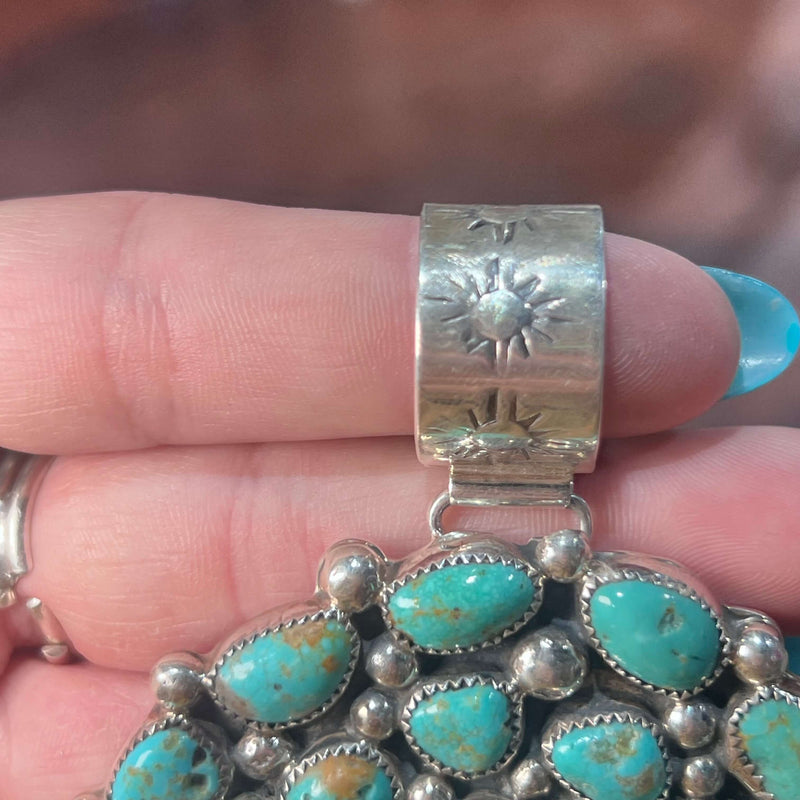 Gorgeous Round Turquoise Genuine Pendant for Necklace