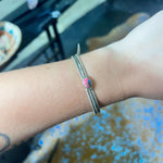 Dainty Pink Dahlia Genuine Sterling Silver Cuff Bracelet