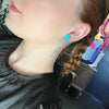 Turquoise Oval Stud Post Genuine Earring