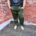 Olive Cargo Satin Joggers.