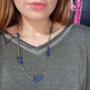 24 Inch 4mm Navajo Pearl with Chipped Blue Lapis Genuine Necklace