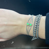 2 Stone Lime Green Opal Cuff Genuine Bracelet