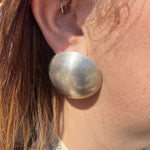 Big Shiny Concho Post Stud Genuine Earring