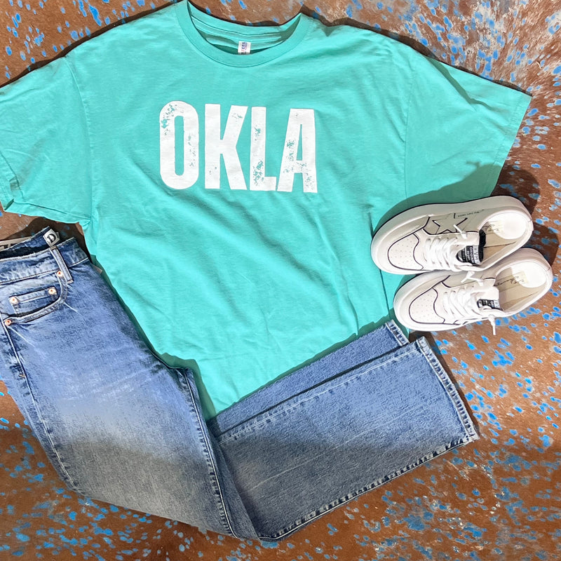 Sea Foam Green OKLA Crew Neck T-shirt