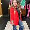 Red With Leopard Lined Blazer