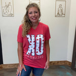OK Small Town America Stars & Bows V-Neck Short Sleeve T Shirt