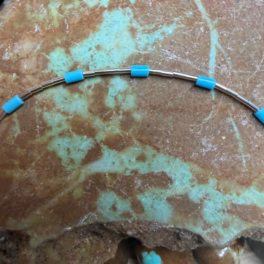 9 inch Turquoise Sterling Silver Anklet Bracelet - Country Lace Boutique