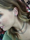 Opal Oval Stud with Dainty Detail Post Genuine Earring.