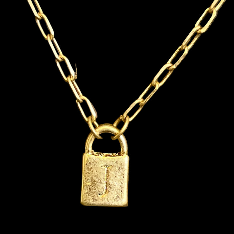 Initial Lock Gold Fashion Necklace