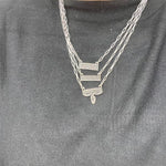3 Piece Boot Stitch Silver Fashion Necklace