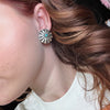 Concho Post with Turquoise Stone Stud Genuine Earring