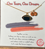 Orange & Navy Go Football Gold Fashion Necklace