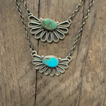 Turquoise Fan Chain Link Genuine Necklace